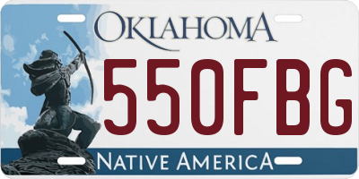 OK license plate 550FBG