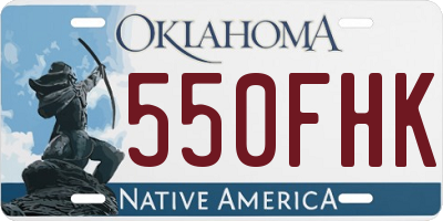 OK license plate 550FHK