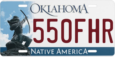 OK license plate 550FHR