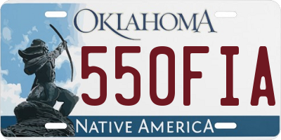 OK license plate 550FIA