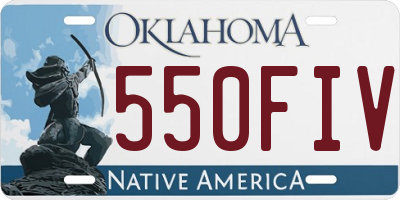 OK license plate 550FIV