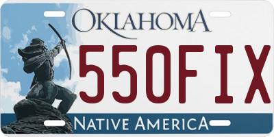 OK license plate 550FIX