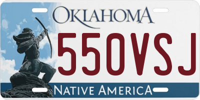 OK license plate 550VSJ