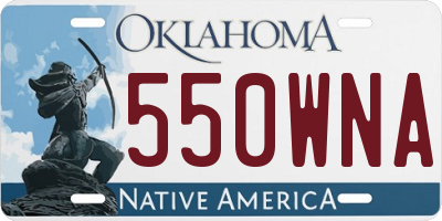 OK license plate 550WNA