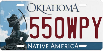 OK license plate 550WPY