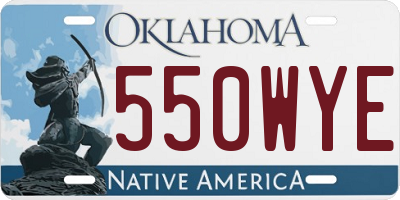 OK license plate 550WYE