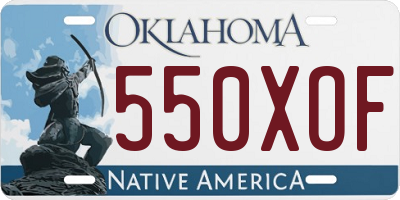 OK license plate 550XOF