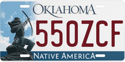 OK license plate 550ZCF