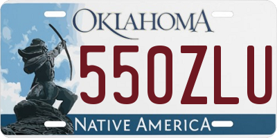 OK license plate 550ZLU