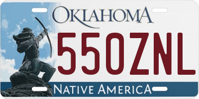 OK license plate 550ZNL