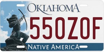 OK license plate 550ZOF