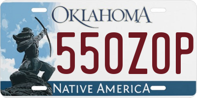 OK license plate 550ZOP