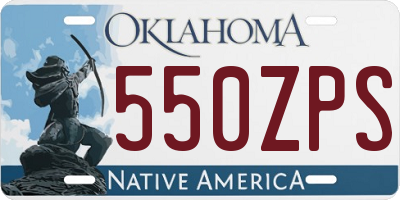 OK license plate 550ZPS