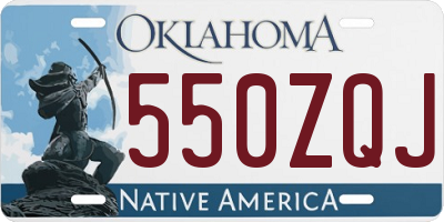 OK license plate 550ZQJ