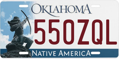 OK license plate 550ZQL