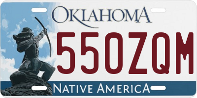 OK license plate 550ZQM