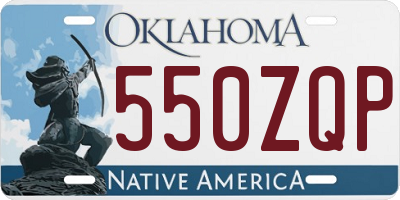 OK license plate 550ZQP