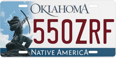 OK license plate 550ZRF