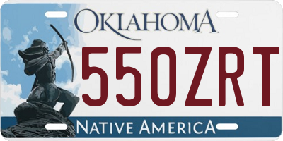 OK license plate 550ZRT