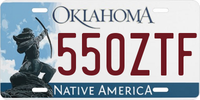 OK license plate 550ZTF