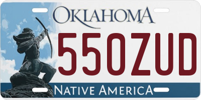 OK license plate 550ZUD