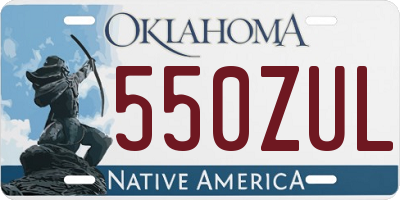 OK license plate 550ZUL