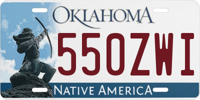 OK license plate 550ZWI