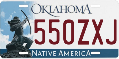 OK license plate 550ZXJ