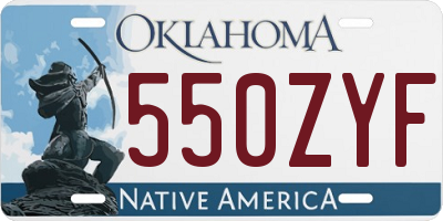 OK license plate 550ZYF