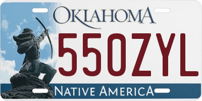 OK license plate 550ZYL