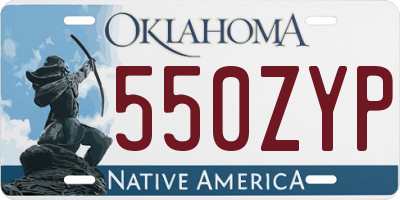 OK license plate 550ZYP