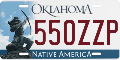 OK license plate 550ZZP