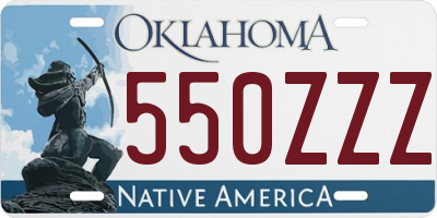 OK license plate 550ZZZ