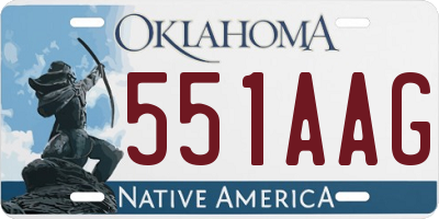 OK license plate 551AAG