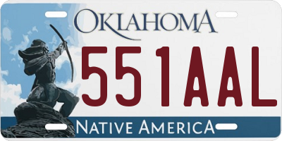 OK license plate 551AAL
