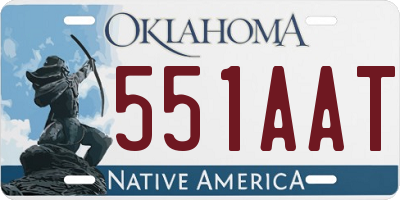 OK license plate 551AAT