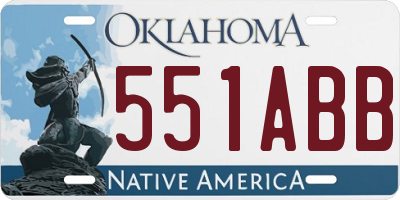 OK license plate 551ABB