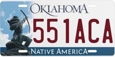 OK license plate 551ACA