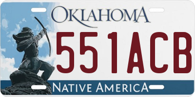OK license plate 551ACB