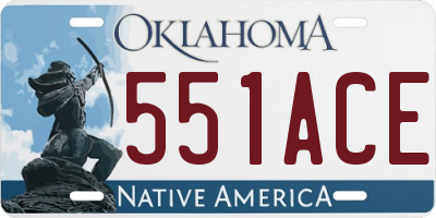 OK license plate 551ACE