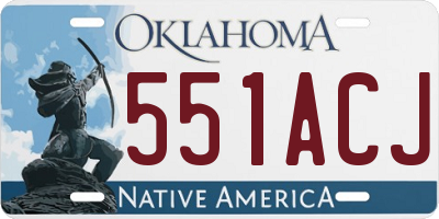 OK license plate 551ACJ