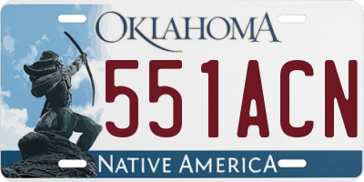 OK license plate 551ACN