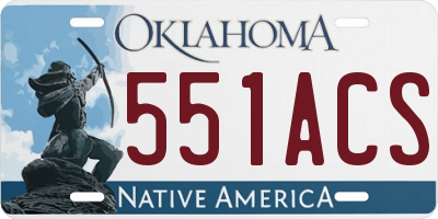 OK license plate 551ACS
