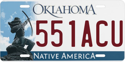 OK license plate 551ACU