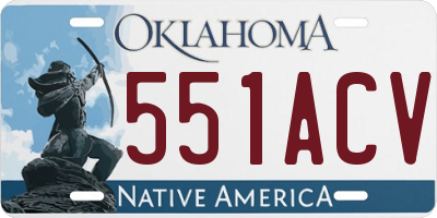 OK license plate 551ACV