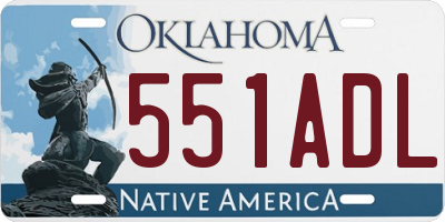 OK license plate 551ADL