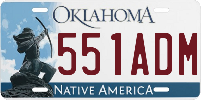 OK license plate 551ADM