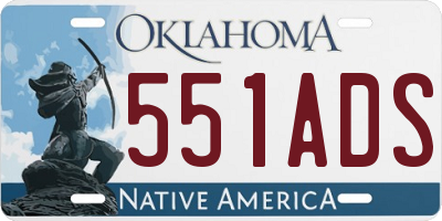OK license plate 551ADS