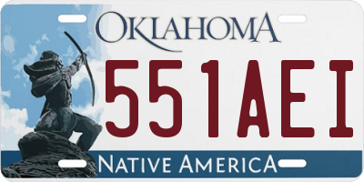 OK license plate 551AEI
