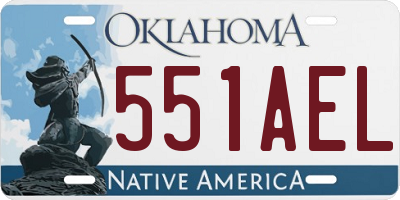 OK license plate 551AEL